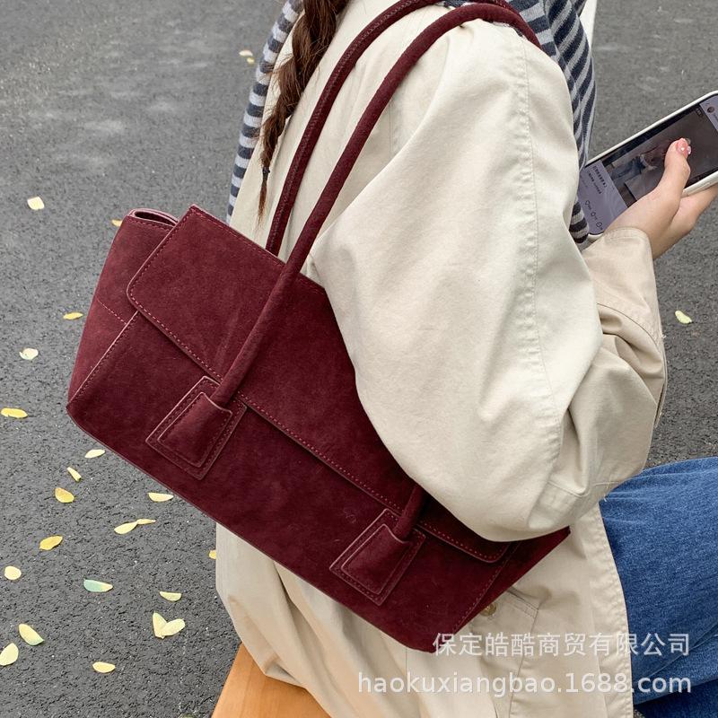 Suede Bag Women's 2025 New Trendy Autumn and Winter Large-capacity Tote Bag Commuter Shoulder Underarm Bag Handbag