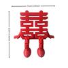 New 3D Red Xi Word Ornaments Double Happiness Plastic Chinese Wedding Supplies Traditional Room Decor Wedding Gift
