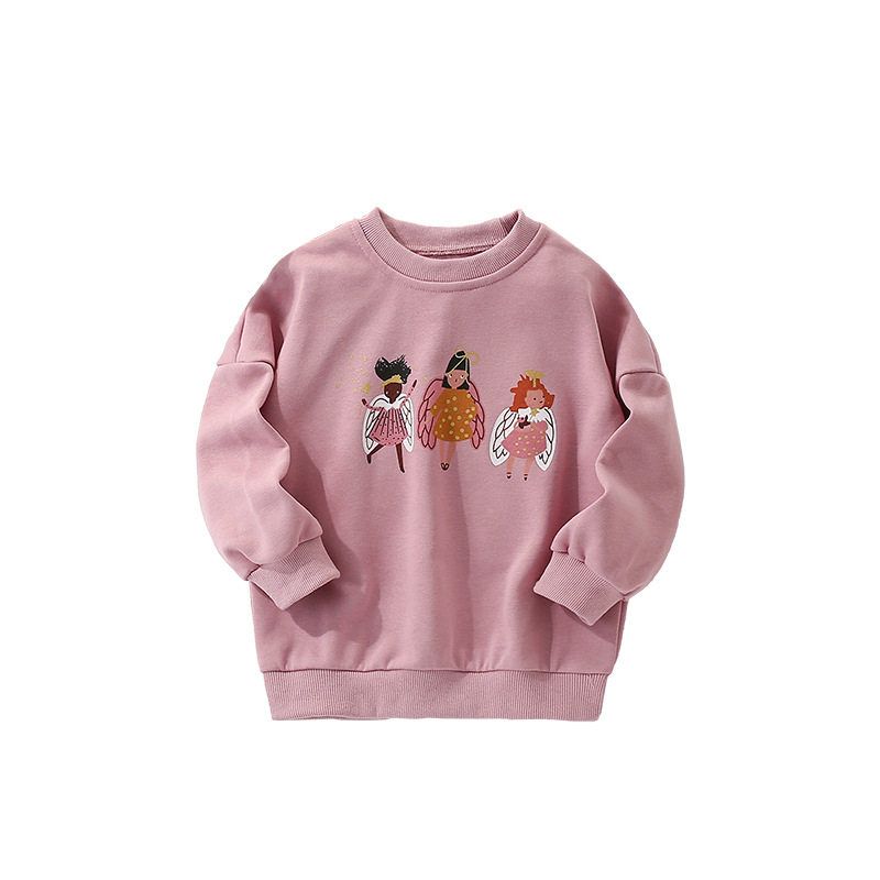 Girls' Sweatshirt, New Autumn and Winter Style, European and American Style, Round Neck, Long-Sleeved Base Shirt, Fashionable Children's Clothing