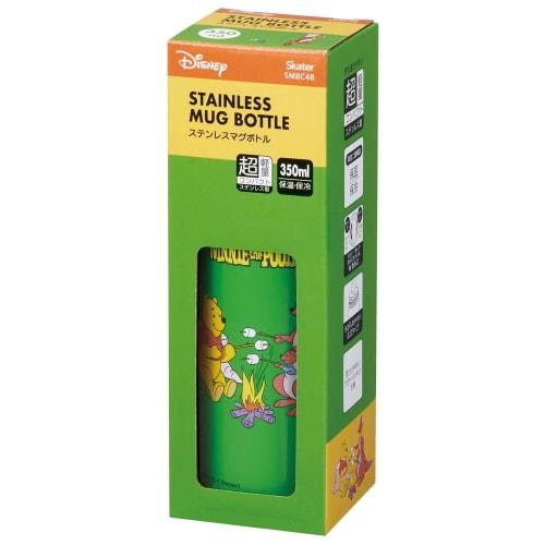 Skater Stainless Steel Mug Bottle, 350ml, Insulates Hot and Cold Water, Vacuum Insulated, Disney Retro Pooh Winnie the Pooh Design, SMBC4B-A