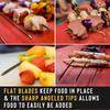 2Pcs Kabob Skewers With Push Bar Reusable Kabob Sticks Stainless Steel 3-Prong BBQ Skewers for Grilling Meat Veggies Shrimp