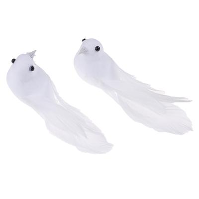 2st Fågelsimulering konstgjorda fjäderduvor Feather Park Mall Ornament