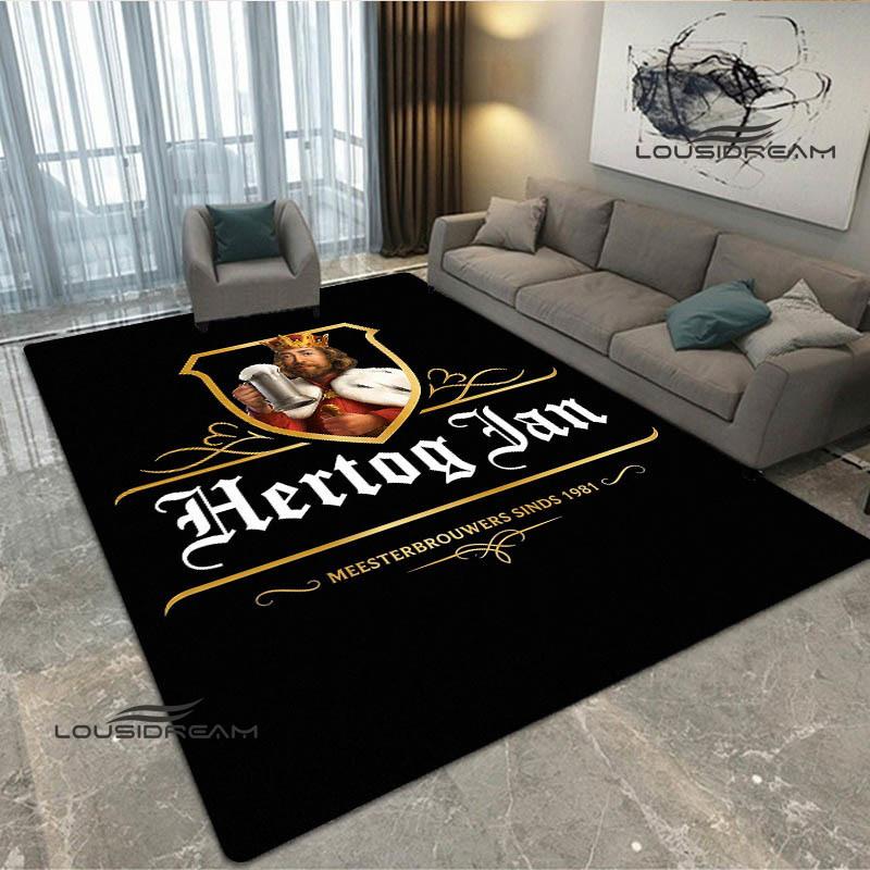 Hertog jan LOGO bedruckter Teppich Rutschfester Teppich Mode Yoga-Matte Schlafzimmerdekor Teppiche Wohnzimmer Waschraum Bodenmatte Geburtstagsgeschenk