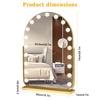 Vanity Mirror with 17 LED Lights, Curved Table Top Makeup Mirror, Rotatable Base Makeup Mirror with 10x Magnifying Glass, Touch