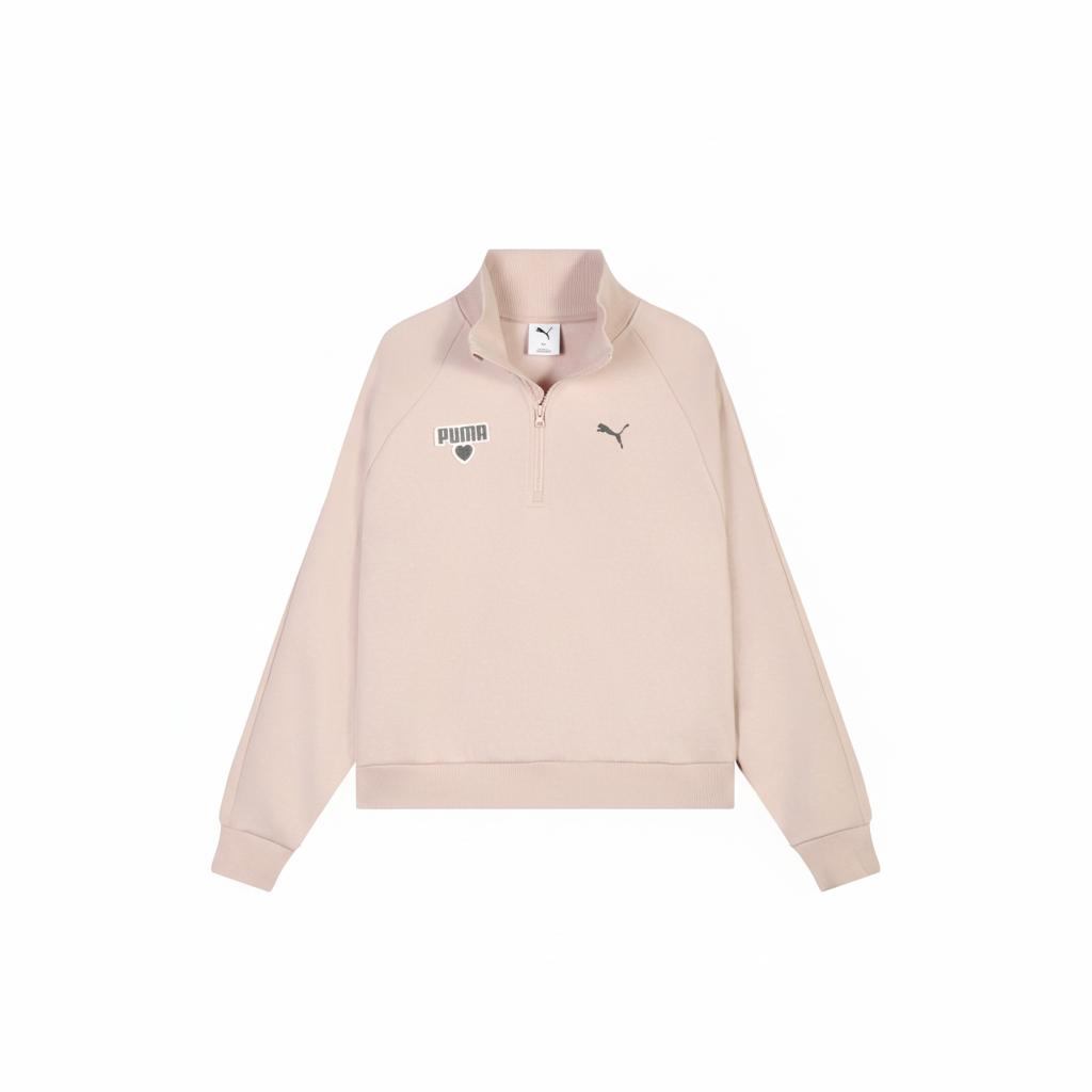 Puma Half-Zip Warm Fleece Moisture-Wicking Comfortable Loose Sweatshirt Women sweatshirt 695006-73 XXL