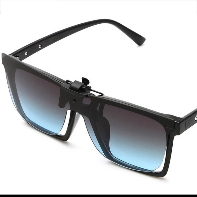 Non-polarized Classic Men Flip Up Clip On Sunglasses Women Driving Cycling Square Sun Glasses Anti-Glare Outdoor Fishing Clips