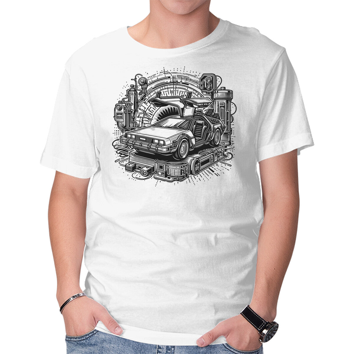 Unisex Crew Neck T-Shirt The Time Machine Returns Graphic Short Sleeve Casual Tee XXXXL