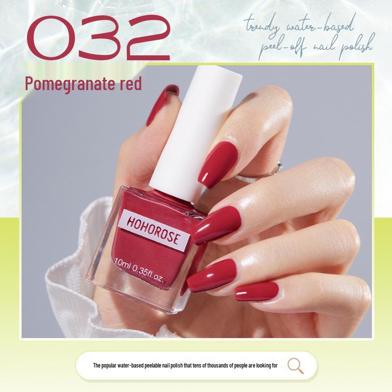 HOHOROSE Quick-Dry Water-Based, Peelable Nail Polish, 10ml, Perfect for Students