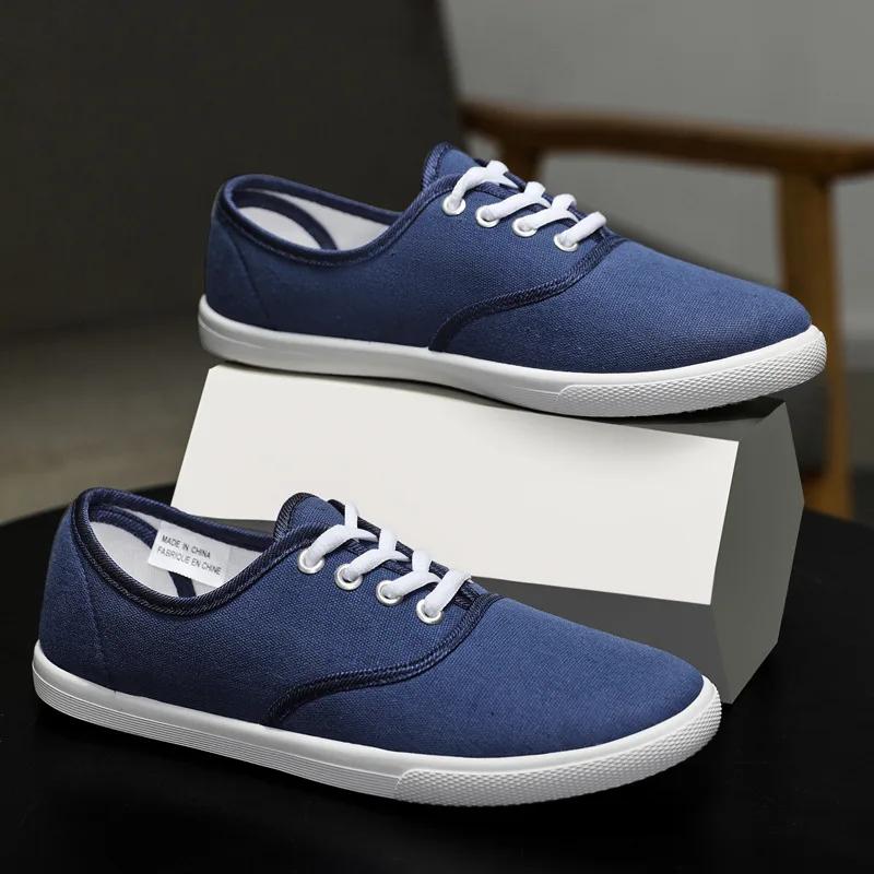 Fashion Couple Canvas Shoes Simple Style Sneaker Outdoor Light Walking Shoes Lace-Up Flats Adolescents Student Casual Canvas Shoes Tenis