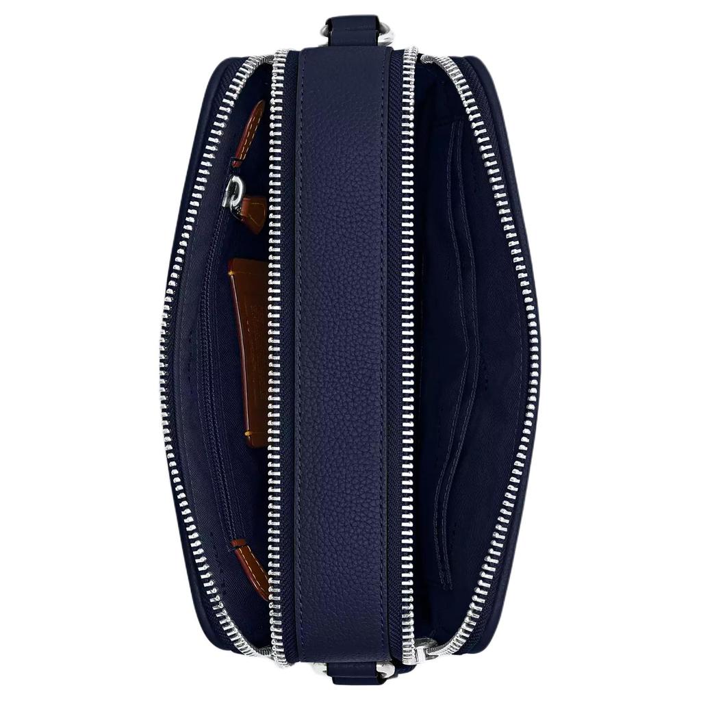 Coach Charter Crossbody 24 Logo Zip Closure Leather Shoulder Bag Medium Men Shoulder Bag Dark-Blue CV931-DEB