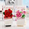 Kreativer Kalender Blumen Bausteine Mikrosteine Lernspielzeug Für Kinder Geschenke Schreibtisch Dekoration