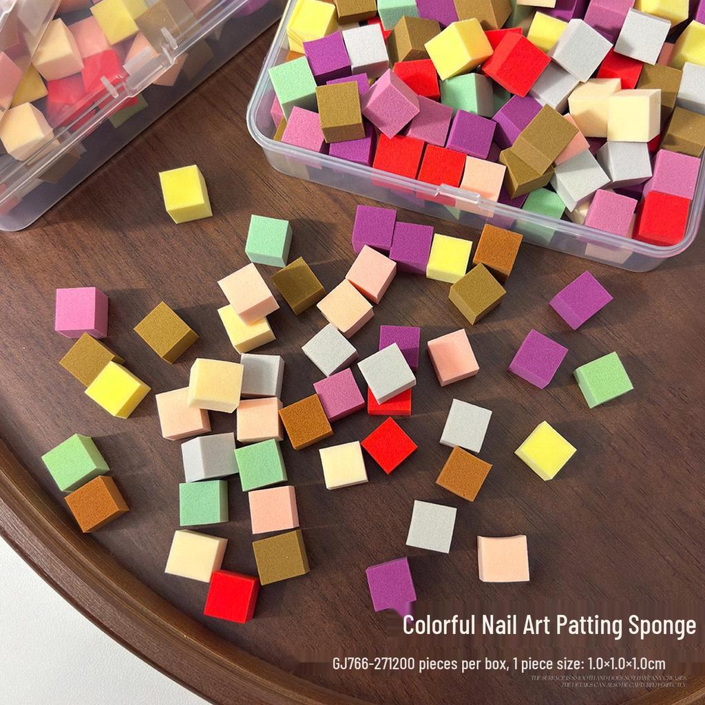 Mini Nail Art Gradient Blending Set: Sponge, Clip Pen, Glue