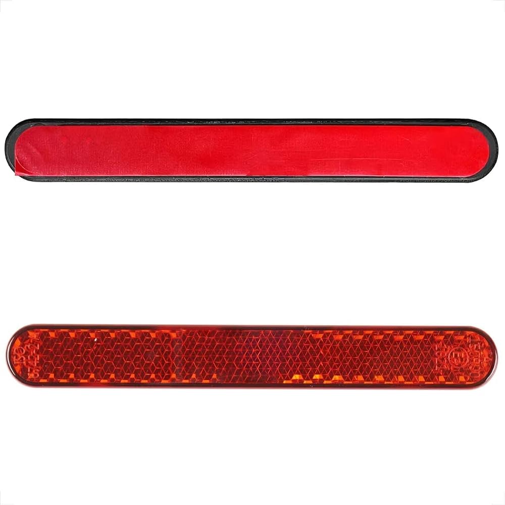 Evermotor Reflector Red Rear Reflector E-Mark Certified for Vehicle Inspection Adhesive Mount Set of 2