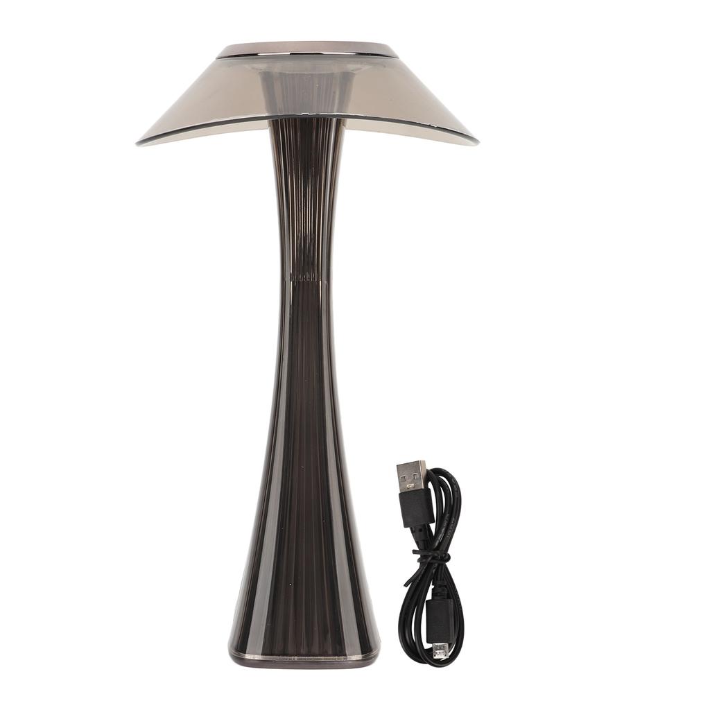 LED Table Lamp USB Charging Night Light 3 Lighting Mode with Touch Sensor for Home Room Smoky Grey