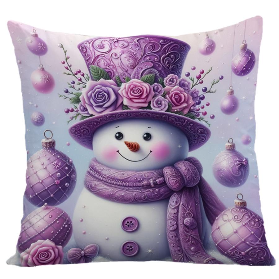 Świąteczna poszewka na poduszkę z poliestru z nadrukiem - Świąteczna dekoracja poduszki do salonu i sypialni