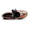 Johnature Dames Schoenen Zoete Print Pumps Vintage Landelijke Bloemige Kant Strik Dames Middelhoge Hak Schoenen