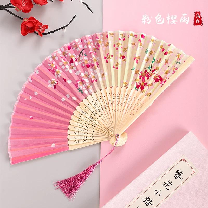 Children's Traditional Style Fan, Princess Fan for Girls, Dance Fan, Hanfu Folding Fan for Girls, Children's Day