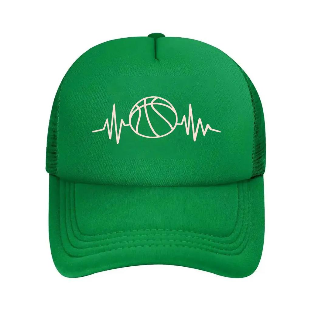 Basketball Pulse Sports Symbol Design Mesh Baseball Cap