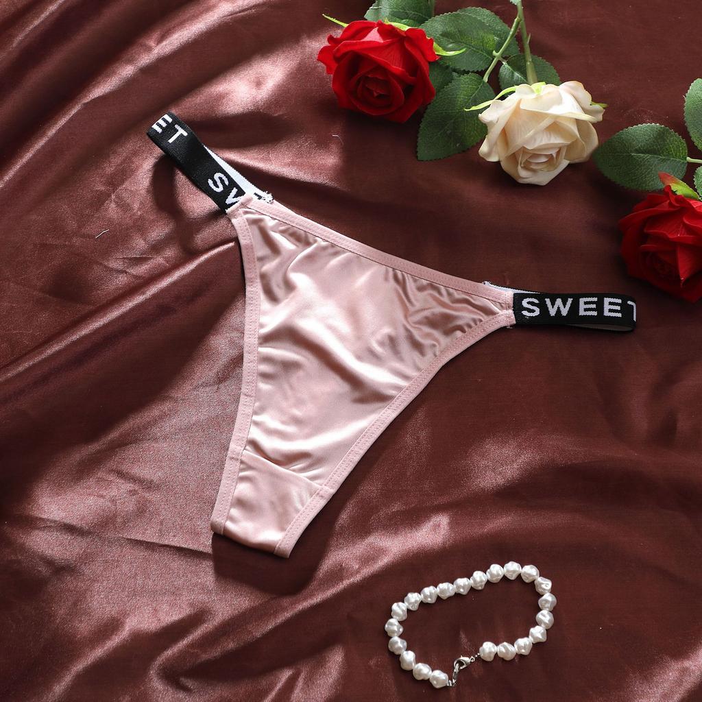 Damen Frühling und Sommer Neue Buchstaben Taille Kopf Hüfttief Atmungsaktiver String Unterwäsche