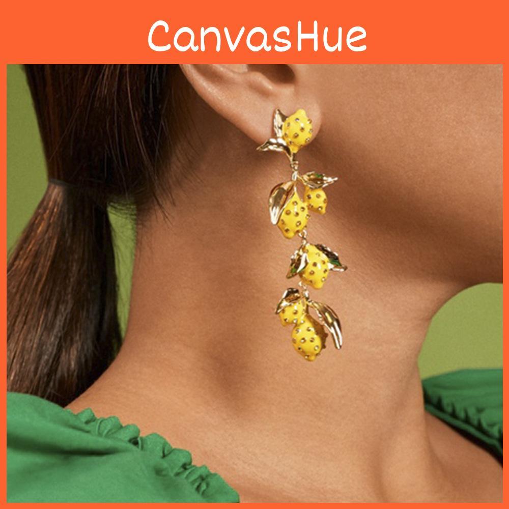 Alloy Fruit Statement Earrings Vibrant Colors For Womens Fashion Summer