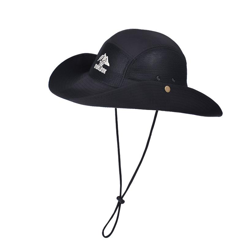 

Шляпа от солнца с вышивкой для мужчин, шляпа-ведро для сафари, пешего туризма, нейлоновая уличная дышащая шляпа-ведро для пешего туризма и рыбалки, дышащие пляжные шляпы