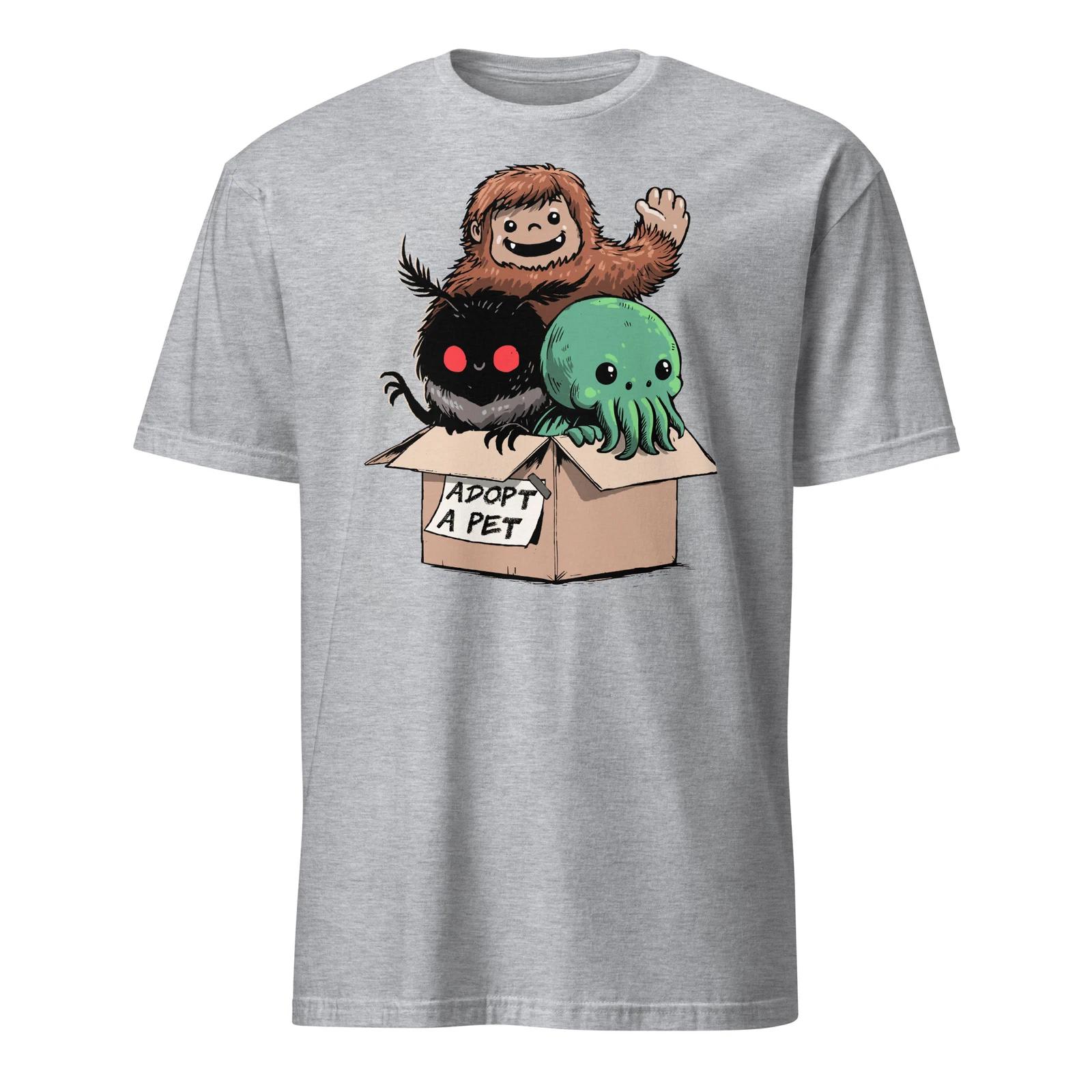 

Cryptids Shirt Adopt A Pet Bigfoot Mothman Cryptozoology T-Shirt Size S-3XL Gift 3XL