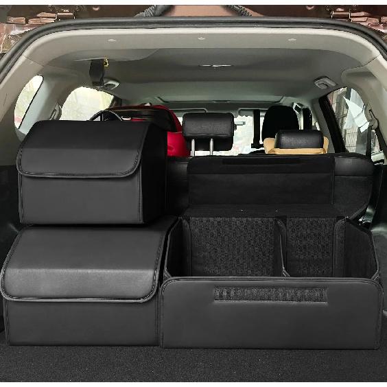 Scatola Portaoggetti in Pelle PU Multiuso Pieghevole Organizzatore per Bagagliaio Auto Organizzatore Bagagliaio Auto Riporre Sistemare Accessori Auto