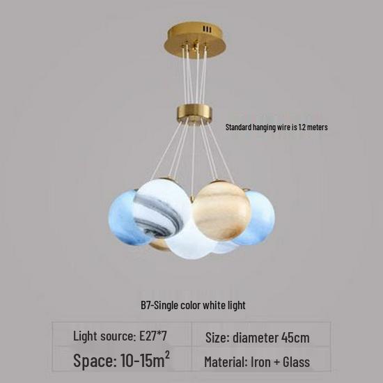 Modern Starry Sky LED Pendant Light: Round Planet Lamp 12 cm
