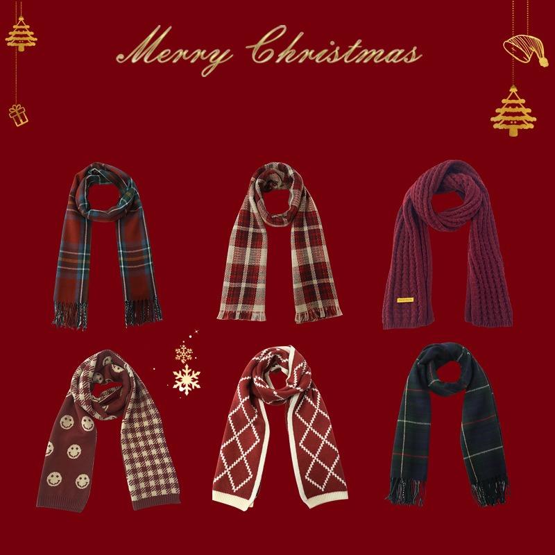 New Christmas Scarf Outdoor Fashion Casual Versatile Atmosphere Series Scarf Winter Warm Women's Shawl