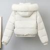 Fashion Winter Coat Female Short Parkas Hooded Faux Fur Collar Loose Thick Warm Women's Jackets