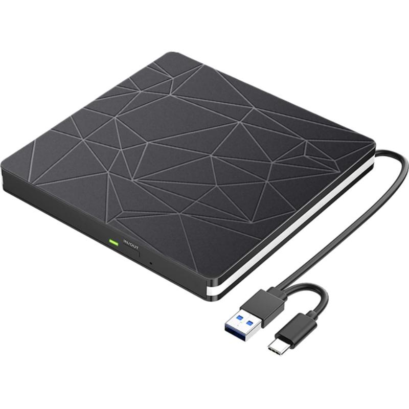 External DVD RW Drive,Portable USB 3.0/Type-C CD Drive Burner with Mute Design, +/-RW Drive Optical Readers for Laptop Desktop