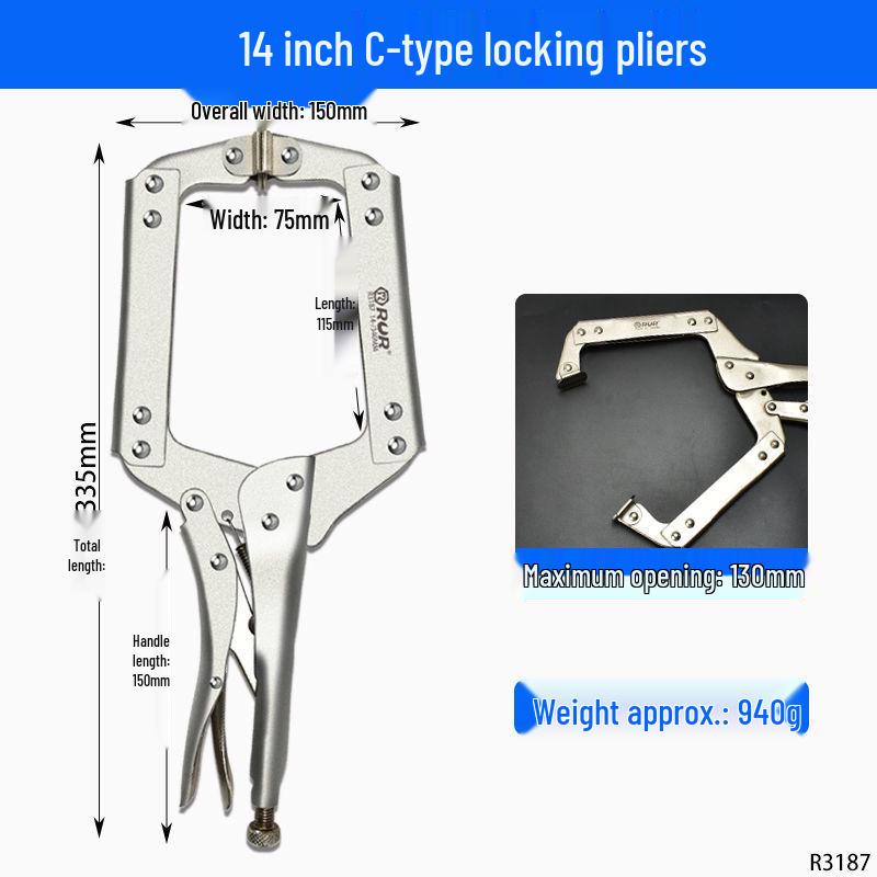 C-Typ Schraubzwinge Hochbelastbare Universal-Druckzange für Holzbearbeitung und Schweißen