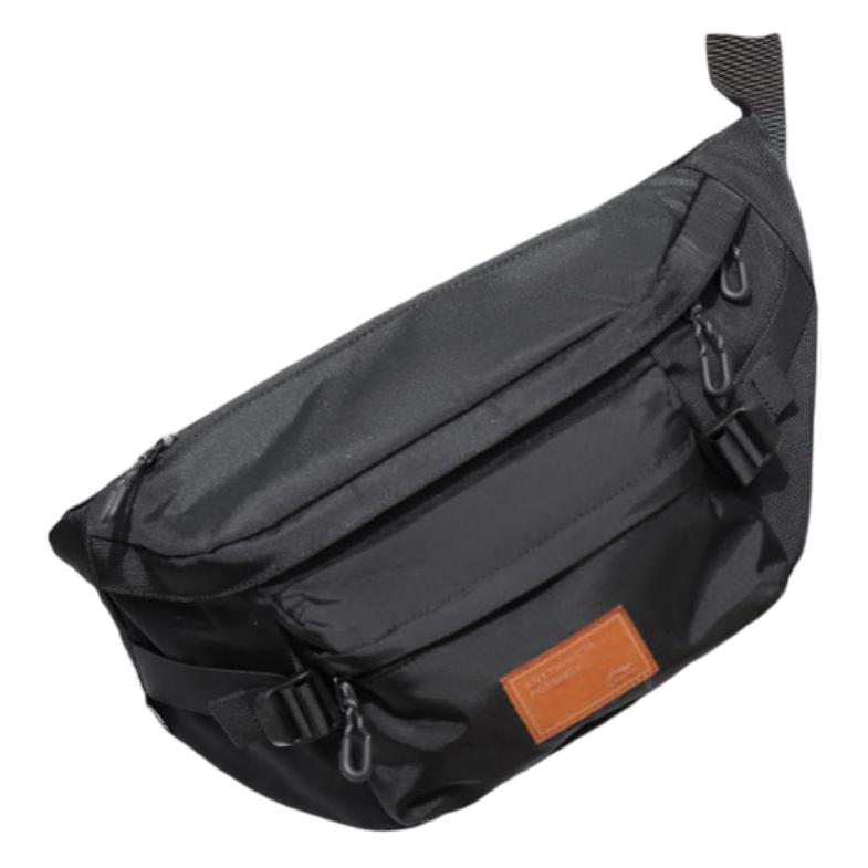 New LiNing Sports Life Collection Polyester Shoulder Bag, Crossbody Bag, Sling Bag, Fanny Pack Regular Unisex Black ABLT019-3
