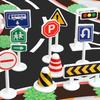 20pcs Road Sign Set Kids Toy Traffic Sign Playset with 2 Major Signs for Pretend Play