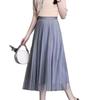 Mesh Pleated Women's Midi Skirt, High-Waisted A-Line for Spring/Summer