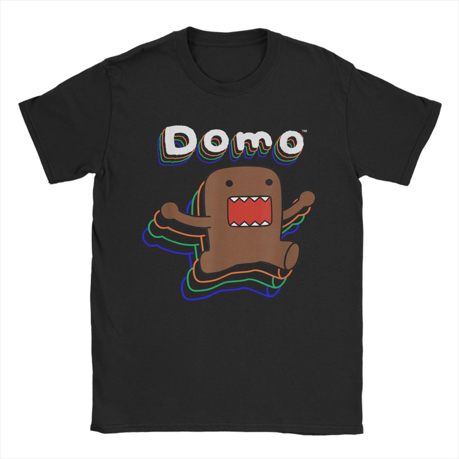 

Domo Товары Прыгающие Мужские Футболки Смешные Футболки С Коротким Рукавом С Круглым Вырезом Футболки 100% Хлопок Идея для Подарка Топы S чёрный