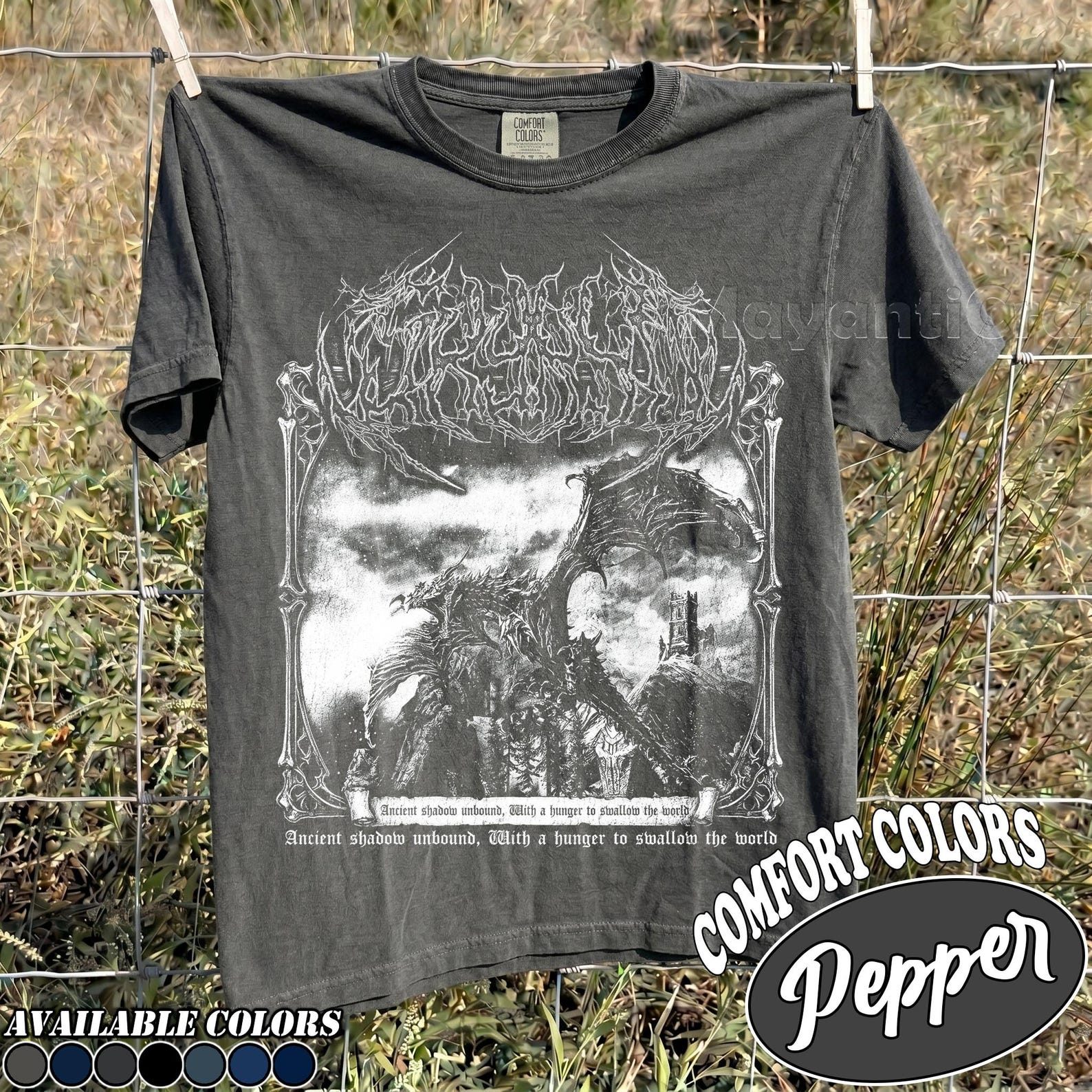 Retro 90 s Comfort Colors Skyrim Alduin T-Shirt, Elder Scrolls Video Game Fan Bootleg Tee T-Shirt, Gift For Women and Man XL