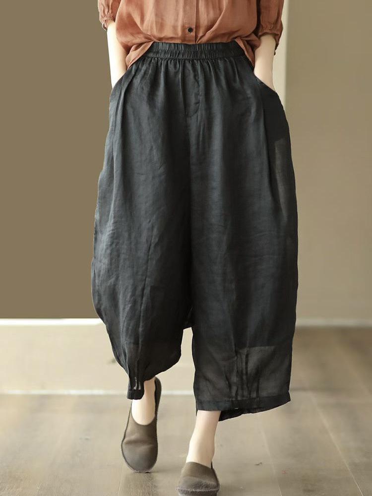 

Women s 2026 Linen Casual Harem Pants - Loose, Slimming, Cropped Design One Size