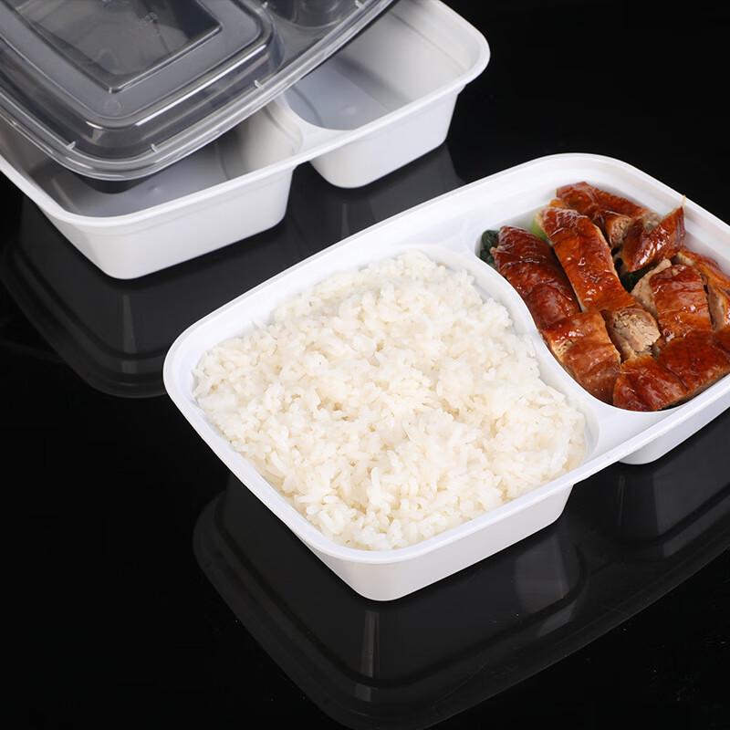 Disposable Rectangular Two-Compartment Food Container