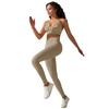 New Seamless Yoga Suit, Suspender Bra Set, Waist Cinching, High Waisted, Hip Lifting Pants, Running And Fitness Two-Piece Set For Women