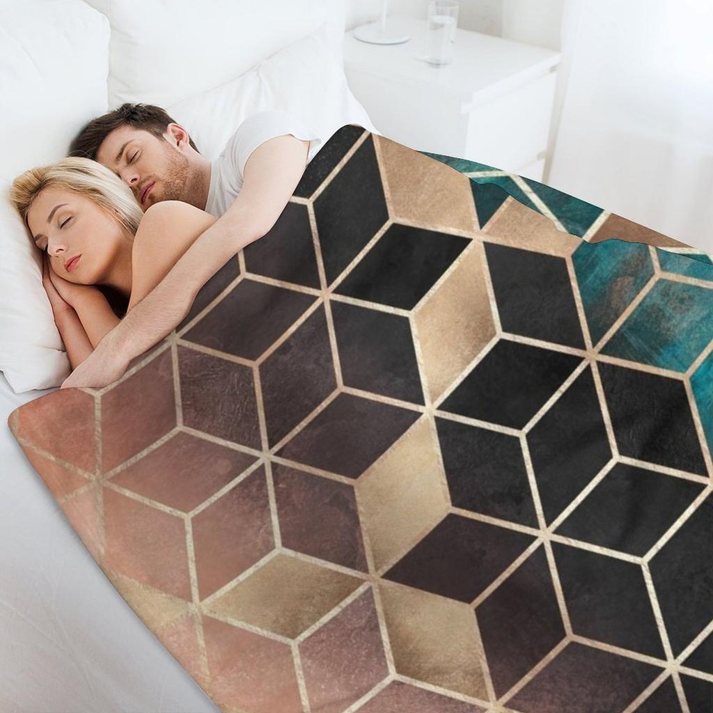 Ombre Dream Cubes Throw Blanket Luxury Throw For Baby Camping Custom Blankets