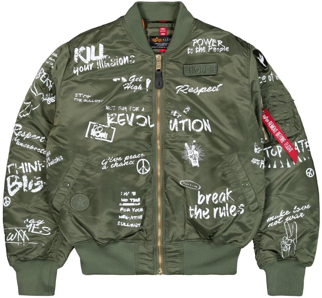 Зимняя куртка Alpha Industries MA-1 Peace Bomberjacke (1561369) (156136-01) оливково-зеленый