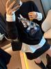 Women's Red Embroidered Horse Sweater - Round Neck, Soft Winter Knit, New 2026 Style