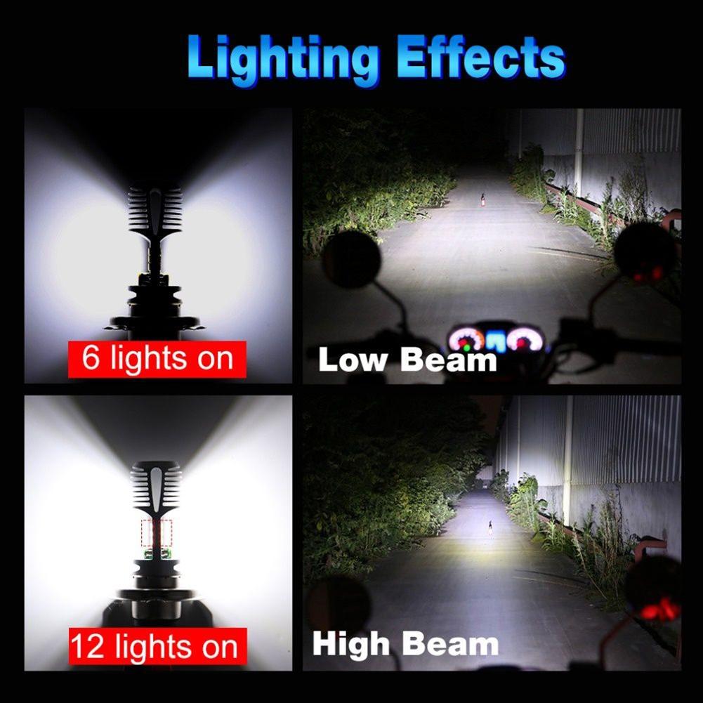 Safety First Motorcycle Headlight Bulb Vibration Resistant P15D H4 LED Light