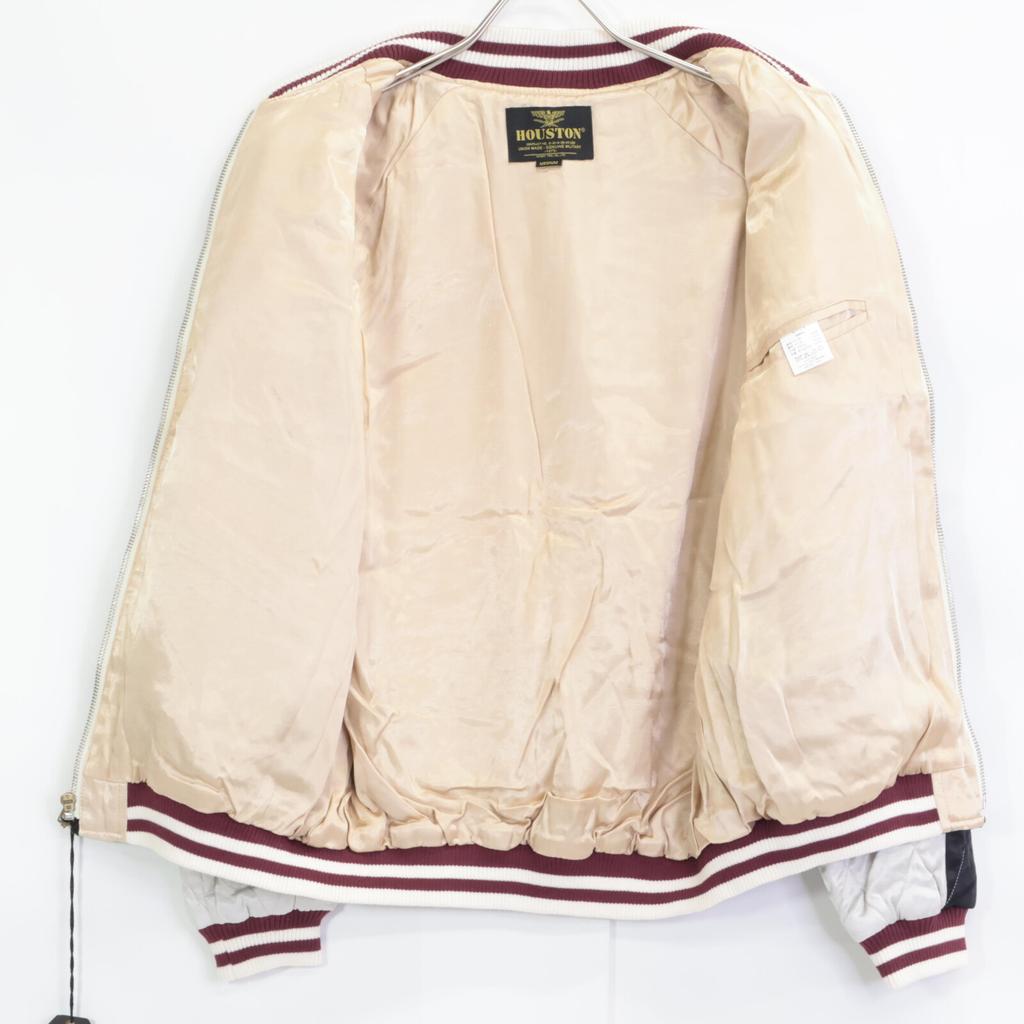 HOUSTON 51216 ALASKA HAWK Souvenir Jacket Sukajan Jacket M Black X whiteUsed
