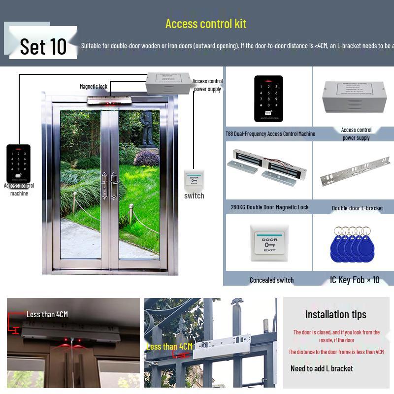 Dual-Frequency Waterproof Access Control System with Touch Password & NFC ID Card Reader