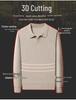 Autumn Winter 2025 Versatile Men's Knit Pullover Sweater - Long Sleeve Lapel Style for Casual Business Fashion