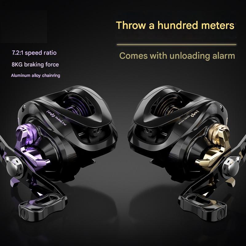 Mavllos 7.2 High Speed Ratio 8KG Strong Brake Anti-explosion Line Unloading Alarm Special Long-distance Casting Reel for Perch/horse Mouth/croaker