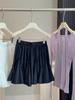 Petite Women's High-Waisted A-line Fluffy Skirt - Summer Ballet Style with Bow and White Flower Buds