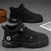 New Men's Leather Boots Autumn High-top Wear-resistant Martin Boots Men's Casual Exercise Trendy Shoes Non-slip Boots